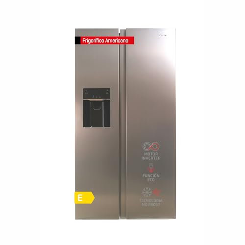 Corberó - Frigorífico Americano CFSBSH830NFXICE | 513L | Nevera No Frost | Inverter | Display + Dispensador de Agua y Hielo | Funciones ECO | | Inox