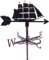 EICOFF Girouette de Jardin voilier girouette en Acier Inoxydable girouette en métal pour la décoration extérieure de Cour extérieure de Toit de Fer