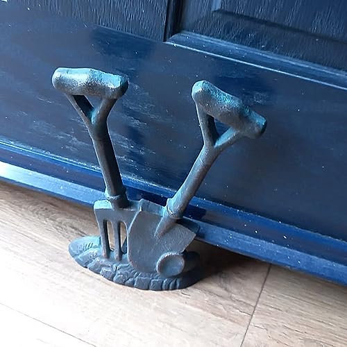 Tope de puerta de 24 cm de hierro fundido para jardín, escultura de adorno de jardín – un accesorio divertido y práctico para cualquier puerta