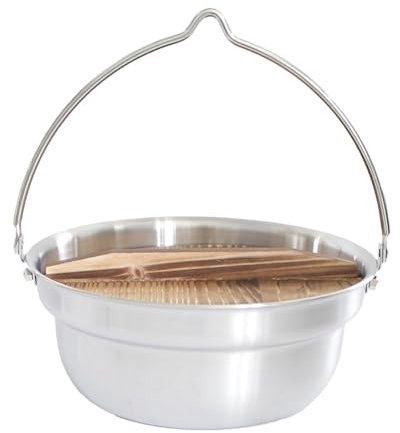Camping-Topf, Kochgeschirr für offenes Feuer, Suppentopf, Outdoor-Kochtopf für Grill-Picknick, 4,5L 19cmx10,5cm