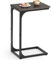 VASAGLE C-Shaped Side Table, Bedside Table, Sofa Side Table, Coffee Table, with Metal Frame, Industrial, for Living Room, Bedroom, Chestnut Brown and Ink Black LET350B74