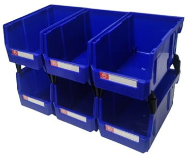 Storage Organizer Bins,Wall Mount Storage Parts Rack,Stackable Shop Tool Bins for store Screws,Small Parts,Office Supplies and other Accessories(6 Pack)… B0CLTPRDYC