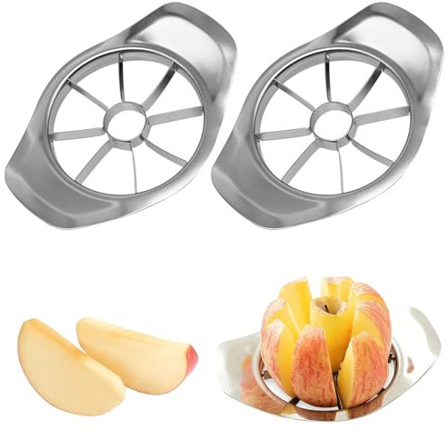 Newpop 2 Stück apfelschneider edelstahl, apfelteiler, apfelspalter 8 klingen, apple slicer, apfel schneider, apfelentkerner, geeignet für Haus Küche, Zum Schneiden Von Obst oder Gemüse