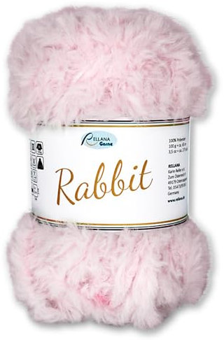 Frida's Wollhaus Rellana 100 g Rabbit Flauschwolle Effektwolle Plüschwolle Flauschig 8 Farben (10 | rosa)