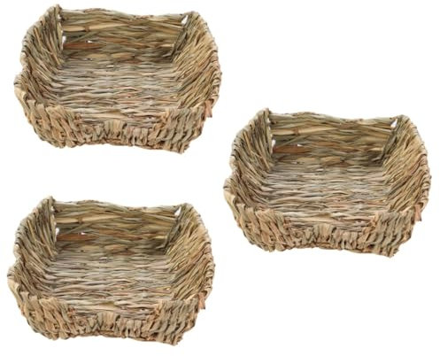 Cama de para mascotas, 3 piezas, cama para hámster, nido de hámster, pequeña mascota de bambú