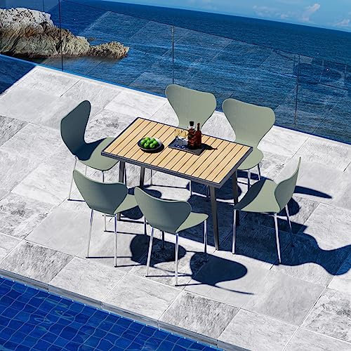 Chleby 6er Set Esszimmerstuhl Plastikstuhl Stuhl Esszimmerstühle Wohnzimmerstühle Stühle aus Polypropylen-Kunststoff für das Esszimmer Kunststoff Geeignet für Esszimmer, Wohnzimmer Hellgrün