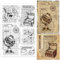 GLOBLELAND ReiseAbenteuerHintergrund Klare Stempel Für Karten Zeitplan Hintergrund Silikonstempel Siegel Transparente Stempel Für DIY Scrapbooking Fotoalbum Tagebuch Heimdekoration