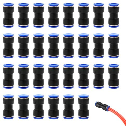 30 Pezzi Attacco Rapido Aria Compressa, 4mm Connettore Rapido Pneumatico, Plastica Raccordi Rapidi Aria Compressa, Tubi Raccordi Pneumatici Innesto für Den Schnellen Anschluss von Luft und Wasser