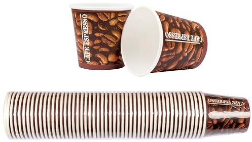 HEKU 50er-Pack Espresso Pappbecher to go - 0,11 Liter 270g/m² I Premium Qualität mit PE-Beschichtung I Ideal für Espresso & Kaffee I Umweltfreundlich I Perfekt für Büro, Café und Events