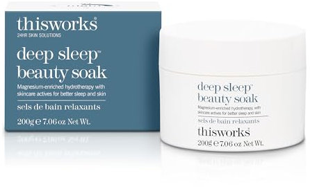 This Works Deep Sleep Bath Soak, 200 g - Luxury Bath Salts Infused with Lavender, Camomile and Vetivert Essential Oils - Relaxing Bath Salt to Unwind Before Sleep
