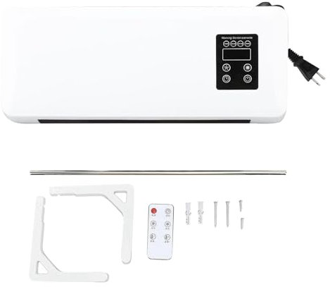 Mini Wall Mounted Air Curtain Fan 2 In 1 Desk Fan Bladeless Wall Mount Fan Oscillating For Bedroom Air Circulator Fan With Remote For Home Bedroom Fan Desk Top (42cmX18cmX12cm)