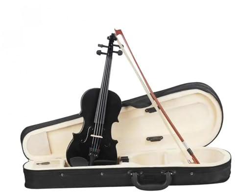 Geige 4/4 Akustische Violine In Voller Größe Schwarz Mit Etui Bogen Für Violine Saiteninstrumente Für Anfänger