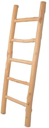 UNUS Dekoleiter Holz, 120cm 5 Stufen, naturfarben, Holzleiter Deko Leiter Wand Dekoration, Handtuchhalter stehend, gefertigt aus Eschenholz