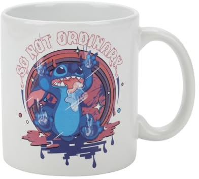 Disney Stitch Not So Ordinary - Tazza in ceramica bianca, 470 ml