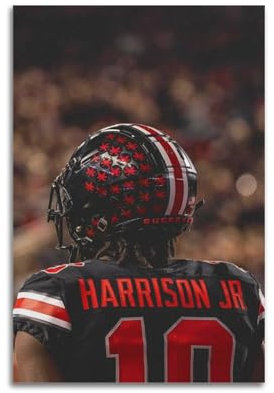 BOBOBN Marvin Harrison Jr.Charakter-Poster, Sänger, Schauspieler, Sportler, Druck, Signatur-Poster, Portrait-Poster, Wanddekoration, Leinwand, Maler, Hausdekoration, Ästhetik, 30 x 45 cm, ungerahmt,