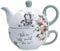 Mikasa and The V&A Tea for One Teapot and Cup Set, Bone China Tea Set for One, Alice in Wonderland Teaware Set, Dishwasher Safe & Gift Boxed