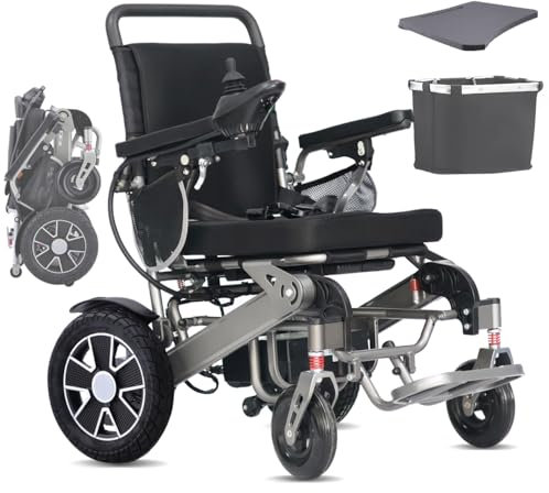 Elektrorollstuhl Faltbar Leicht 30KM Lange Reichweite Elektrischer Rollstuhl bis 150KG Faltbarer Elektrorollstuhl Leichtgewicht Elektrischer Rollstuhl Elektro-Rollstuhl für Senioren