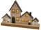 Spetebo LED Weihnachts Stadt Aufsteller aus Holz - 30 x 20 cm - Deko Häuserzeile warm weiß beleuchtet - Weihnachtsdorf Skyline Silhouette Tisch Fenster Advent Dekoration