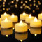 AMAGIC 24 Stück batteriebetriebene Teelichter Kerzen, flammenlose LED-Teelichter für Halloween, Hochzeit (warmweiß)