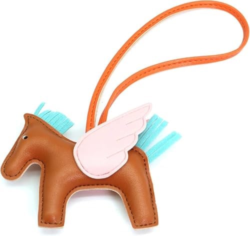 Niedliche Schlüsselanhänger für Frauen Veganes Leder Tasche Charms Geldbeutel Charms für Handtaschen Preppy-Zeug Designer Autozubehör (Braun)