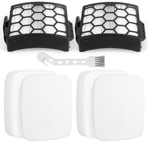 NV602UKT Lift Away Filters for Shark NV602UK NV702UK NV702UKT NV612UK NV612UKT NZ690UK NZ690UKT NZ691UK NZ710UK NZ710UKT Anti Hair Wrap Upright Vacuum,2 Washable HEPA Filter and 2 Foam&Foam Filters