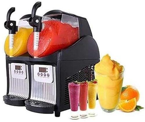 Máquina comercial para hacer granizados de hielo, minimáquina para hacer jugos granizados con tanque doble de 2,5 l, máquina para mezclar hielo y enfriar bebidas congeladas, para restaurante, bar o