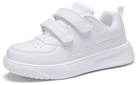 RTOUNT Unisex Kids Trainers Boys Running Adjustable Strap Sneakers School Girls Walking Tennis Shoes