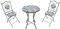 AXI Amélie Bistroset 3-teilig mit Mosaik Design Delftblau | Bistrotisch mit 2 Stühlen | Bistro Gartenmöbel Set für Garten/Balkon/Terrasse | Balkonset/Sitzgruppe.