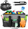 Yallmie Cleaning Caddy Bag with Handle, Cleaning Products Organiser Adjustable Gardening Tool Storage Bag, Caddy Organiser Large Multi Pocket Bucket Tool Bag for Home, Car, Garden, Craft (Grey)