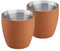 Cooks Professional Set of 2 Stainless Steel Espresso Coffee Cups | Double Wall Insulated Mini Drinking Mug | Dishwasher Safe & Stain, Odour & Rust Resistant | 90ml Capacity | Orange