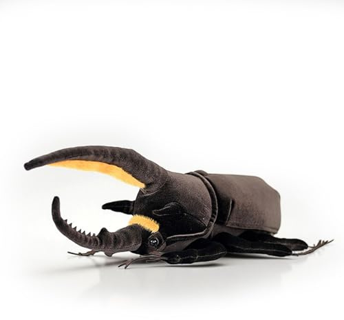 PuffPurrs Lebensechter Dynastes neptunus Plüsch, Realistisches Käfer-Kuscheltier, Niedlicher Dynastinae-Insekt Einzigartiges Kissen-Geschenk, 25 cm/9.8 Zoll