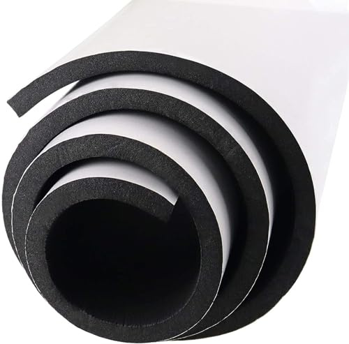 Storystore Selbstklebende Schaumstoffrolle Zellkautschuk Selbstklebend 300mm(B) x20mm(D) x1.5m(L) Multifunktionale Neopren Schaumstoffplatte einfach zu schneidende DIY-Zellkautschuk Platte (Schwarz)