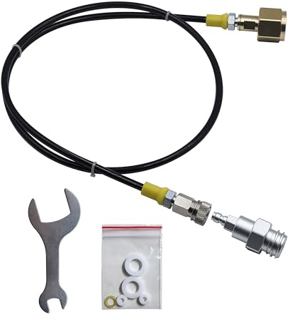 DRYHTEN Soda Wasser Maker Maschine Kohlendioxid Füllstation Adapter TR21-4 für externen CO2 Tank mit 1 Meter / 2,5 Meter Schlauch Kit und 8 mm Male Schnellverbinder (Rohrlänge 1 m)