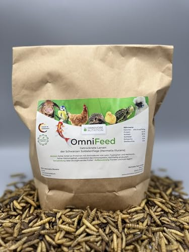 Premium Futter für Wildvögel - Meisen, Rotkehlchen, Amseln &Spechte – Soldatenfliegenlarven – Mehr Calcium als Mehlwürmer, 3 Liter (500 g)