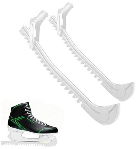 Infreecs 1 Paar Weiß Kufenschoner Schlittschuhe, Verstellbare Schlittschuhschoner für Eishockey und Eiskunstlauf, Robuste Schlittschuh Schoner Zubehör für Kinder und Erwachsene