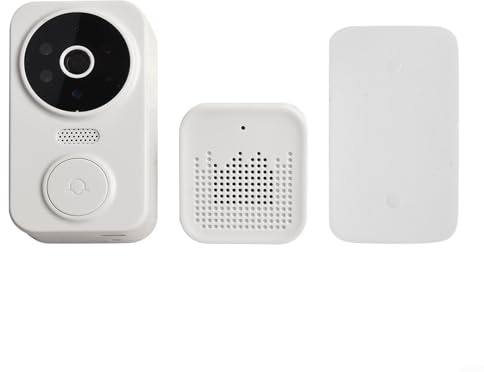 Campanello video wireless intelligente con audio bidirezionale remoto e citofono vocale, 2 4G per supporto WiFi, infrarossi, monitoraggio del telefono cellulare (bianco)