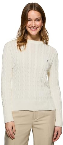 Polo Club Zopfpullover mit Rundkragen und Rigby Go Stickerei - Damen - 100% Baumwolle