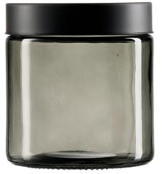 Ritzenhoff & Breker Vorratsgläser mit Edelstahl-Deckel LUMOS – 2er Set – Vorratsbehälter mit Schraubverschlussdeckel (800 ml) – 11 x 11 x 12 cm – Glas – Rauchgrau