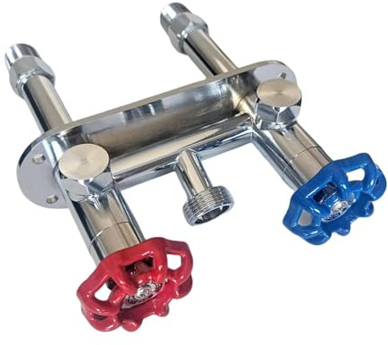 JISADER Grifo Exterior de 10 Cm (4 In) con Terminal de Pared, Que Proporciona Agua Fría Y Caliente