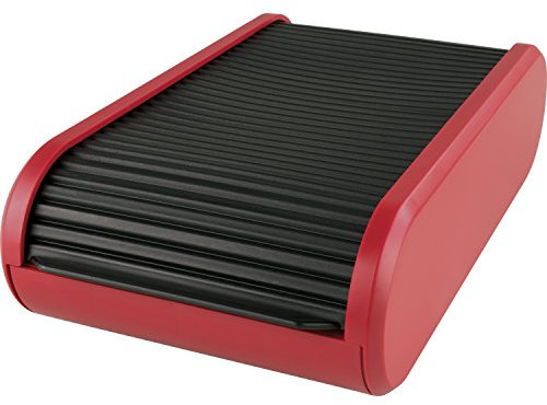 helit H6218092 - Visitenkartenbox für ca. 300 Visitenkarten schwarz/rot