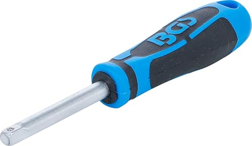 BGS 216 | Drehgriff | Abtrieb Außenvierkant 6,3 mm (1/4) | 150 mm | Chrom-Vanadium-Stahl | Verchromt, matt | rutschfester 2-Komponenten-Griff