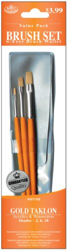 Royal Brush Gold Taklon Pinsel-Set, 3 Stück