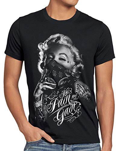 style3 Marilyn Tattoo No Pain Herren T-Shirt Rock tätowiert Biker usa
