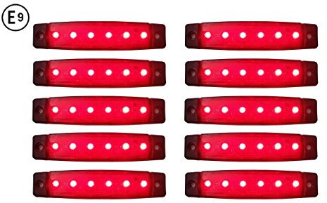 A1 10 x LED 12V ROT BEGRENZUNGSLEUCHTE POSITIONSLEUCHTE SEITENMARKIERUNGSLEUCHTE LKW