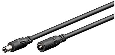 goobay 71401 DC Verlängerungskabel Hohlstecker 5,5mm x 2,5mm Kabelverlängerungenen Gleichstromkabel als Netzkabel Verlängerung passend für WLAN Repeater Router Überwachungskamera 3m