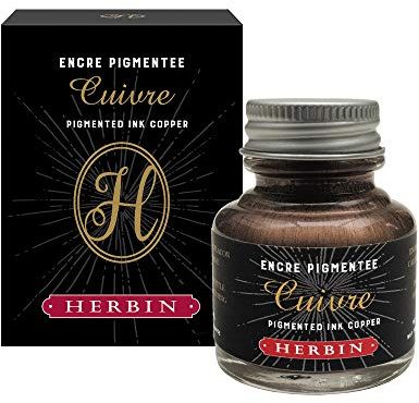 J.Herbin 13506T Tintenflakon für Kalligraphie, Kupfer pigmentiert, 30 ml