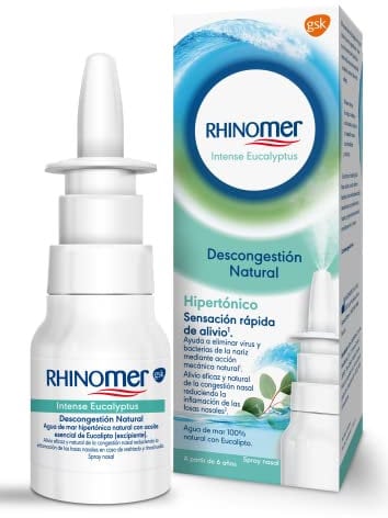 Rhinomer Spray Nasal Descongestionante Intenso Eucalipto, Para Adultos y Niños a Partir de 6 Años, 20 ml