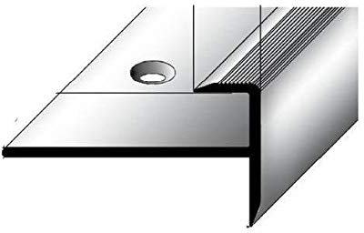 Einschubprofil, mit Nase für Laminat, 8,5 mm Einfasshöhe, Aluminium eloxiert, gebohrt