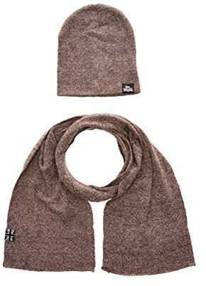 Lonsdale London Unisex Leafield Schal M tze, Marl Brown, Einheitsgröße EU