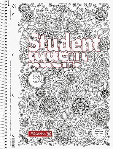Brunnen Collegeblock A4 - KARIERT - Zen-Art - 80 Blatt mit Rand, 90g/m? - inkl. Zen-Art Bild (10-67428)